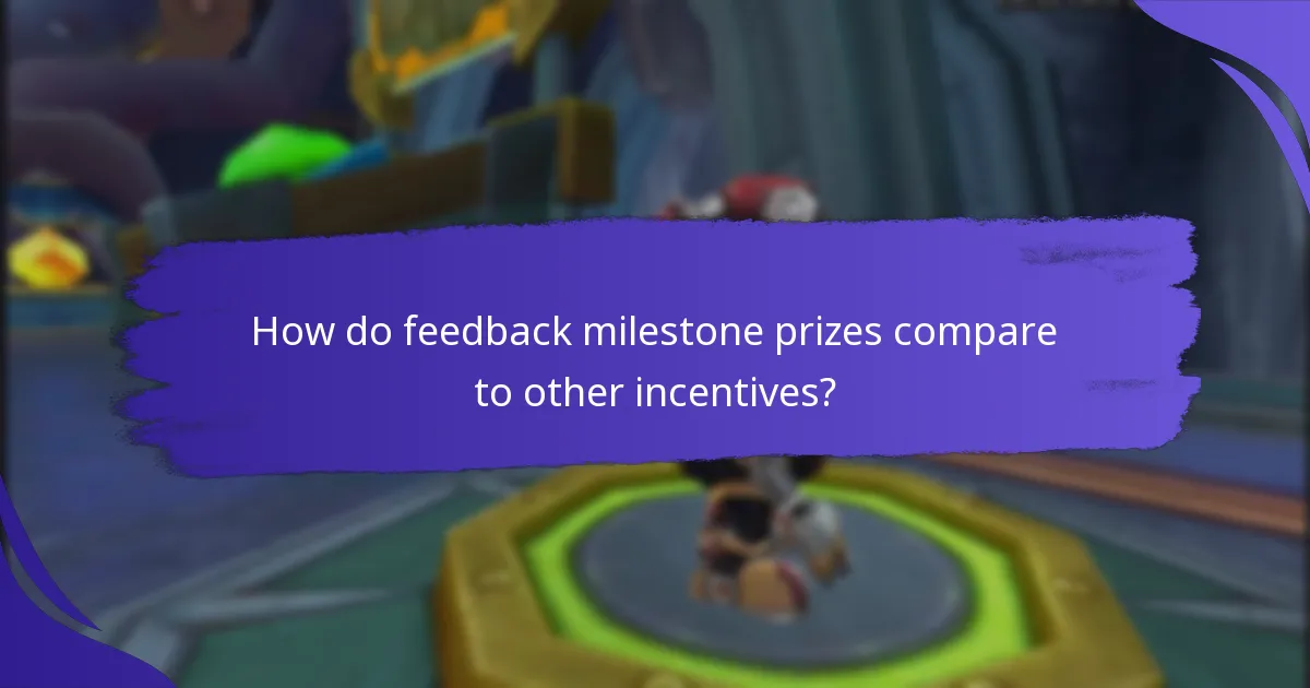 How do feedback milestone prizes compare to other incentives?