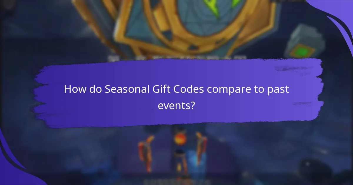 How do Seasonal Gift Codes compare to past events?