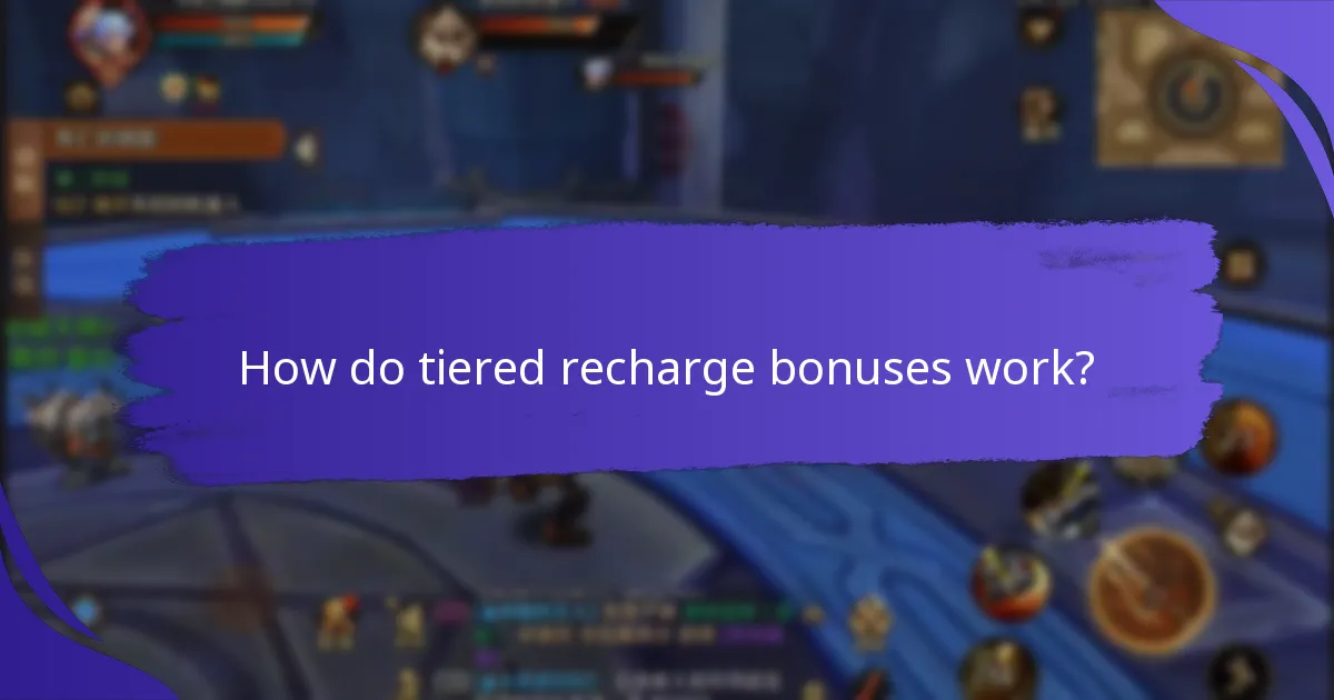 How do tiered recharge bonuses work?