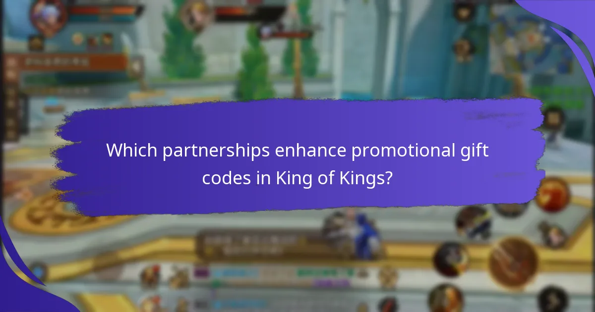 Which partnerships enhance promotional gift codes in King of Kings?